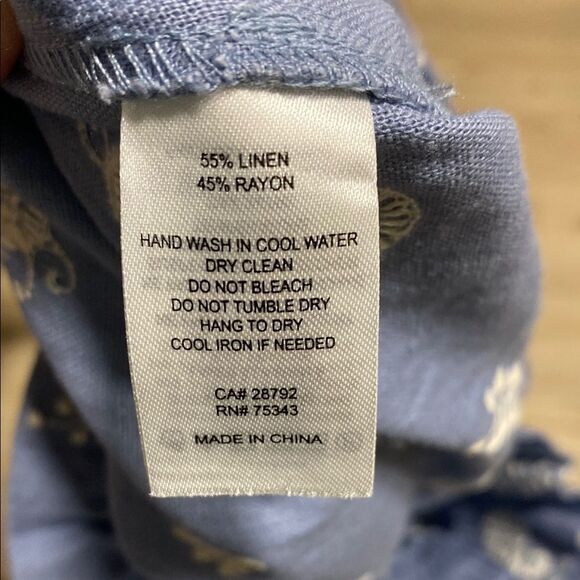 House of Harlow Boho Embroidered Paisley Linen Blend Paperbag Shorts Sz L - Picture 13 of 13